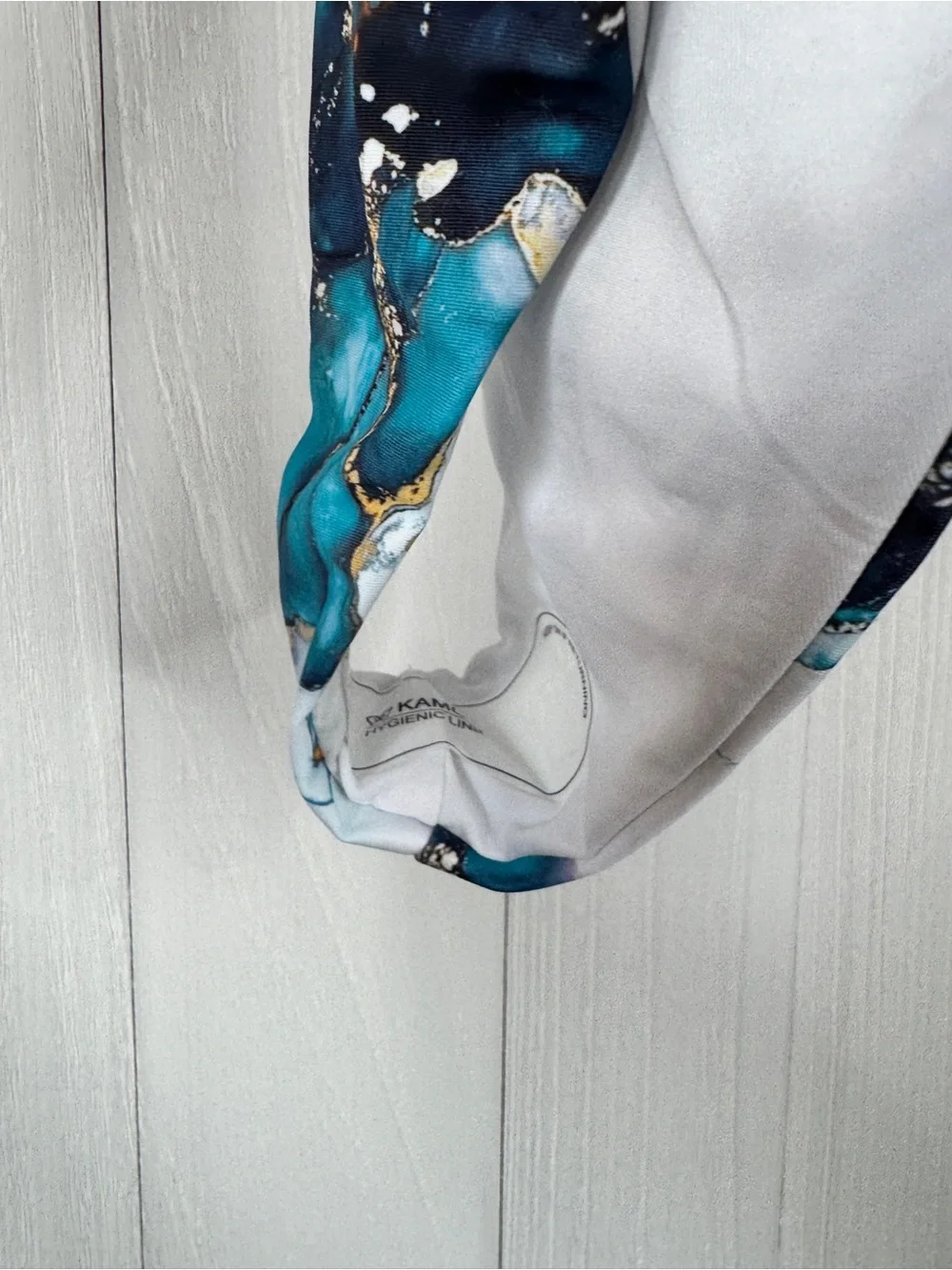 Kamoni Two-Piece Bikini | Abstract Marble Print in Blue, White, and Gold